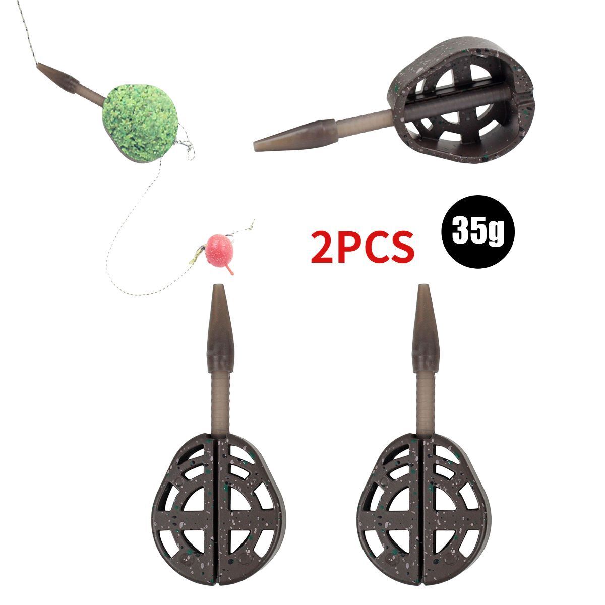 25/35g Inline Method Feeder Mold Bait Thrower Bait Plumb Set Zinc Alloy Carp Kit