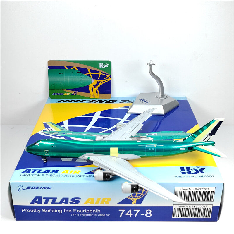 1:400 HX Model ATLAS AIR BOEING B747-8F Aircraft Airplane Diecast Plane Model