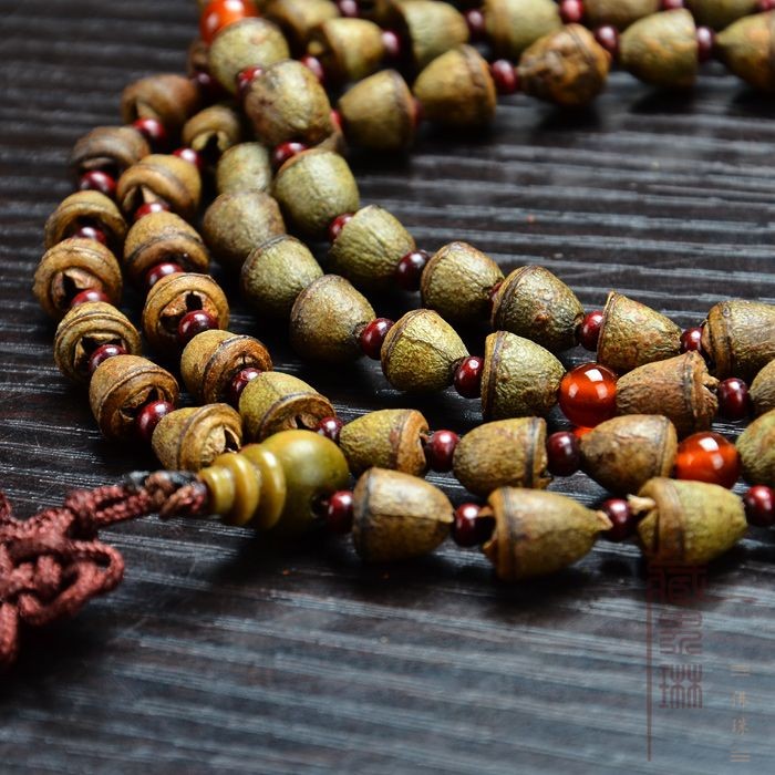 Natural Small Golden Bell Bodhi 8mm 108 Beads Mala Bracelet