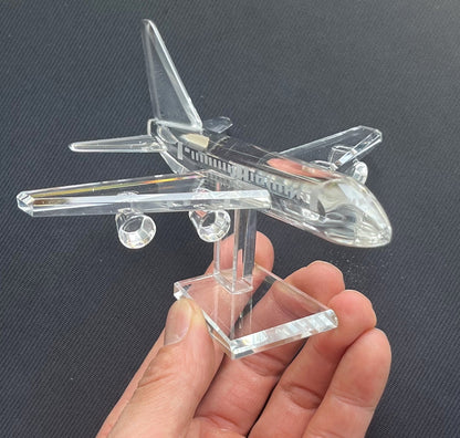 Crystal Aircraft Figurines Glass Airplane Plane Ornament Table Decor