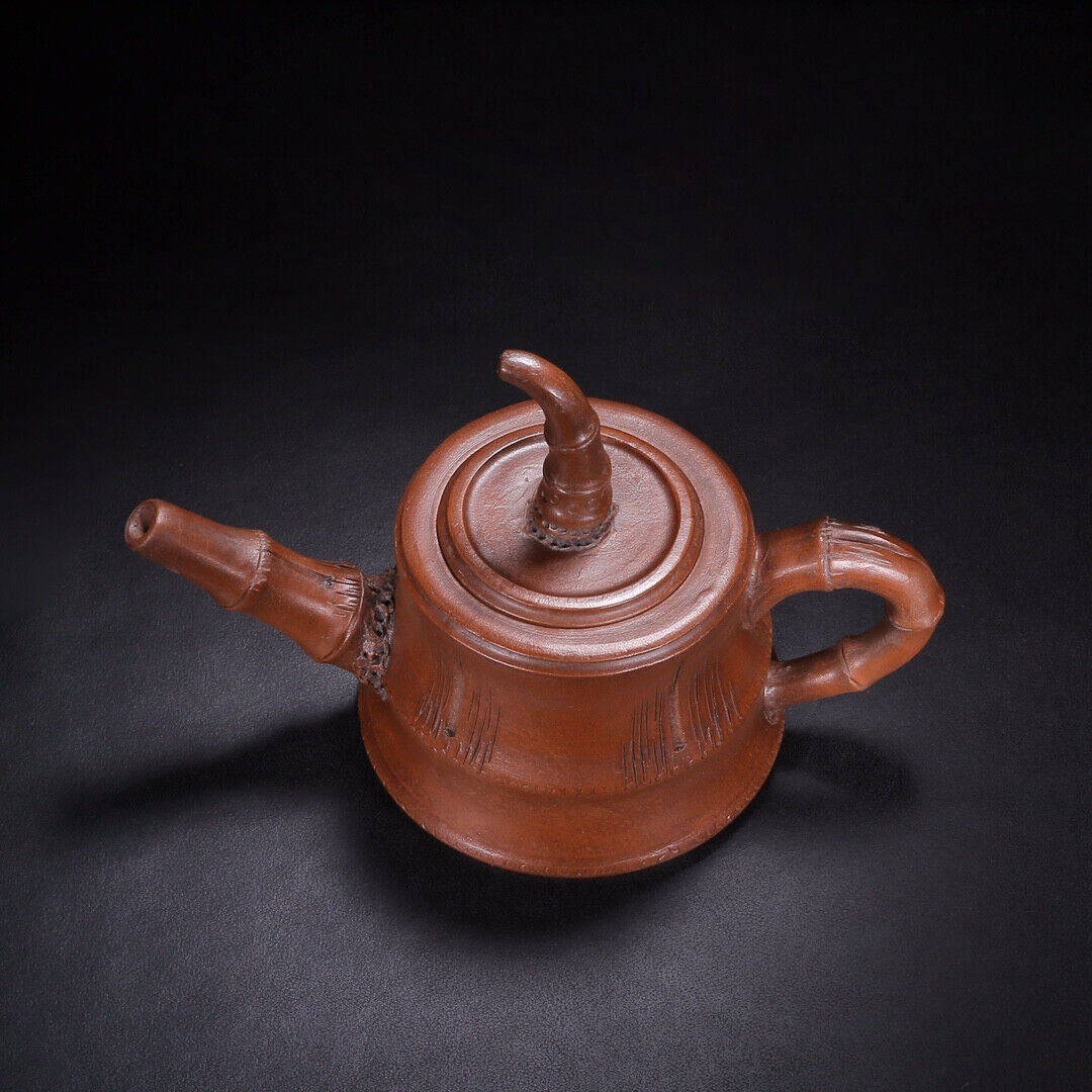 l-0Chinese Yixing Zisha Clay Handmade Exquisite Teapot （竹韵 底款：顾景舟）