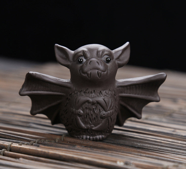 Chinese Yixing Zisha Pottery Tea Pet :bat Desktop Decorations Tea Tray Pets Gift