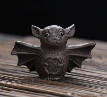 Chinese Yixing Zisha Pottery Tea Pet :bat Desktop Decorations Tea Tray Pets Gift