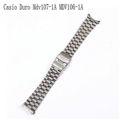 Diving Steel Metal Watch Strap Fit For Casio Duro MDV107-1A MDV106-1A Wristband