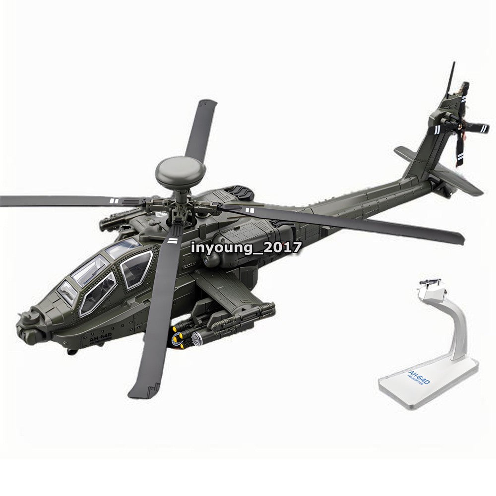 Boeing AH-64D Apache Helicopter Model Diecast Army Military Toy Airplane Green
