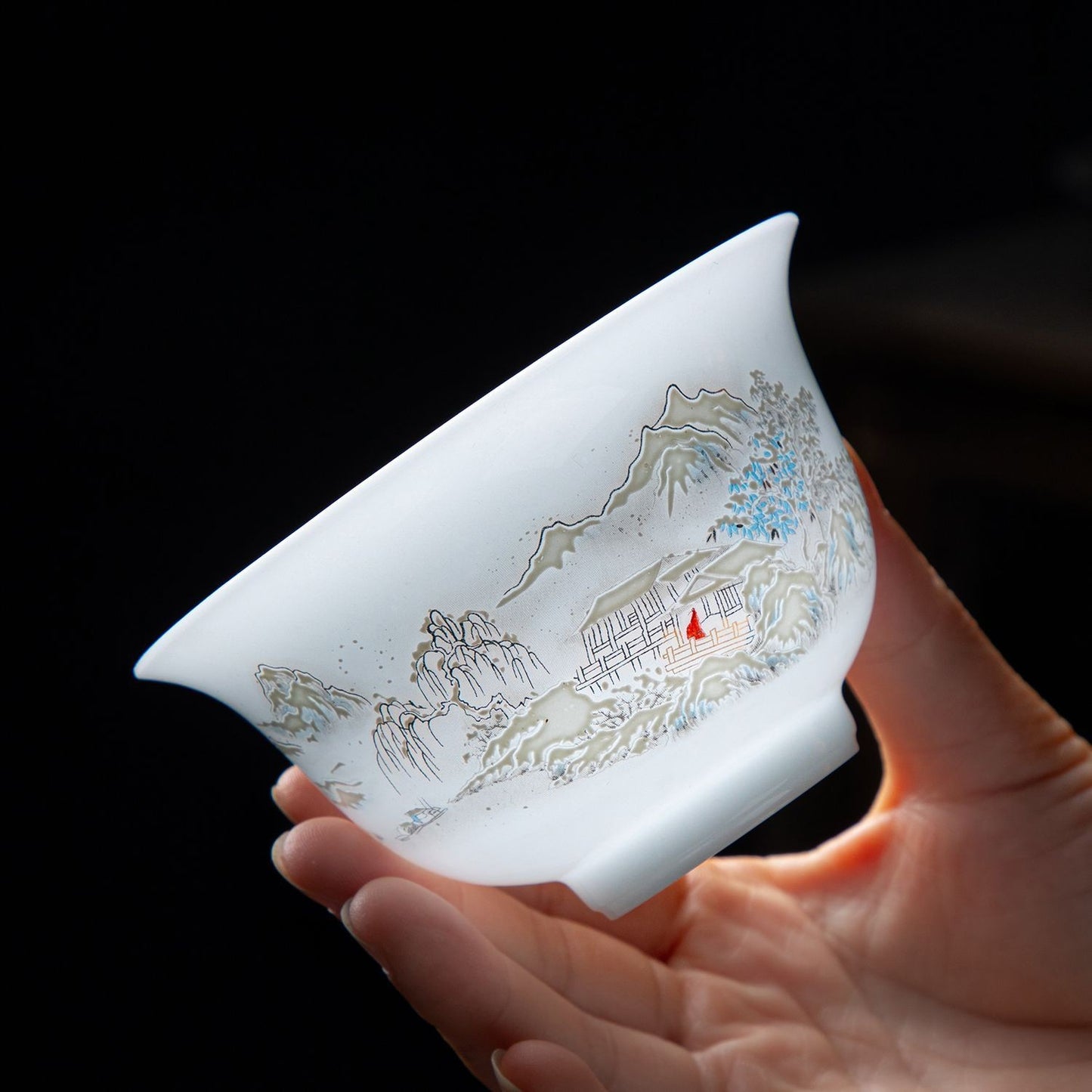 Ice Jade Porcelain Gaiwan Tea Bowl Dehua White Porcelain Tea Cup Tea Set