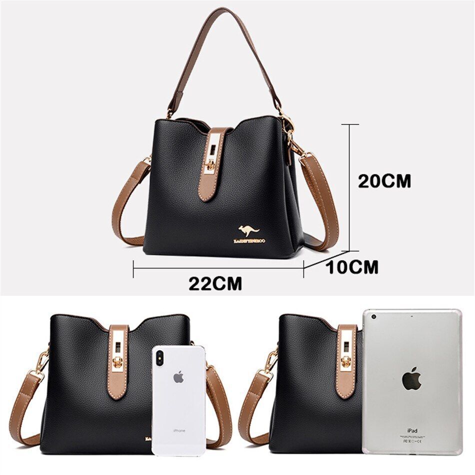 Large Shoulder Bag Synthetic Leather Messenger Bags Fashion Tote Luxury Handbag