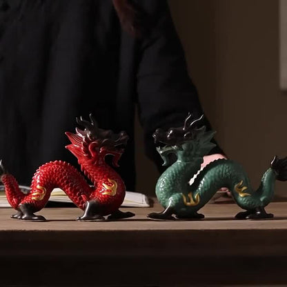 Porcelain Tea Pet Dragon Handmade Ornament Ceramic Mascot Chinese Tea Play New
