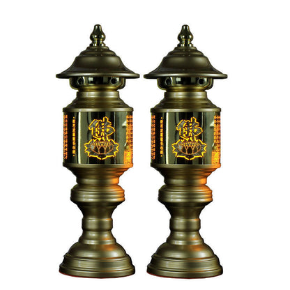 10.2" Buddhism Worship Lamp LED Lotus Lamp Buddha Hall Altar Decoration Lights