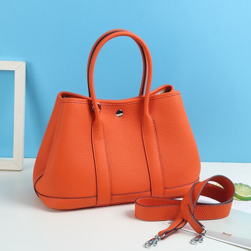 Genuine Leather Handbag Cow Leather Designer Tote Bag Shoulder Bag Shawl Strap