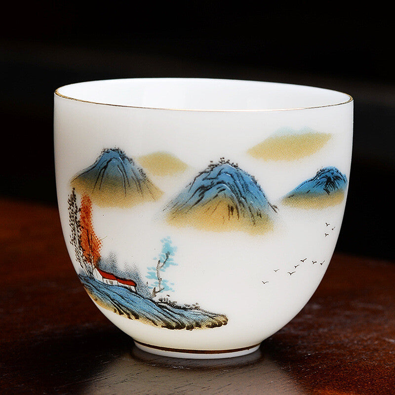60ml One Cup Fat Mutton Jade Porcelain Kungfu Tea Cup On Sales Ceramic China Cup