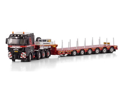 1:50 Mammoet MAN TGX XLX 8X4 6-axle Flatbed Trailer Construction Diecast Model