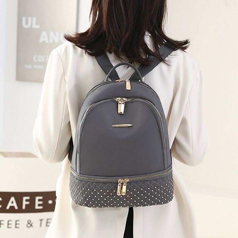 Retro Backpack Oxford Anti Theft Multi Pockets Shoulder School Bags 26*12*32 CM
