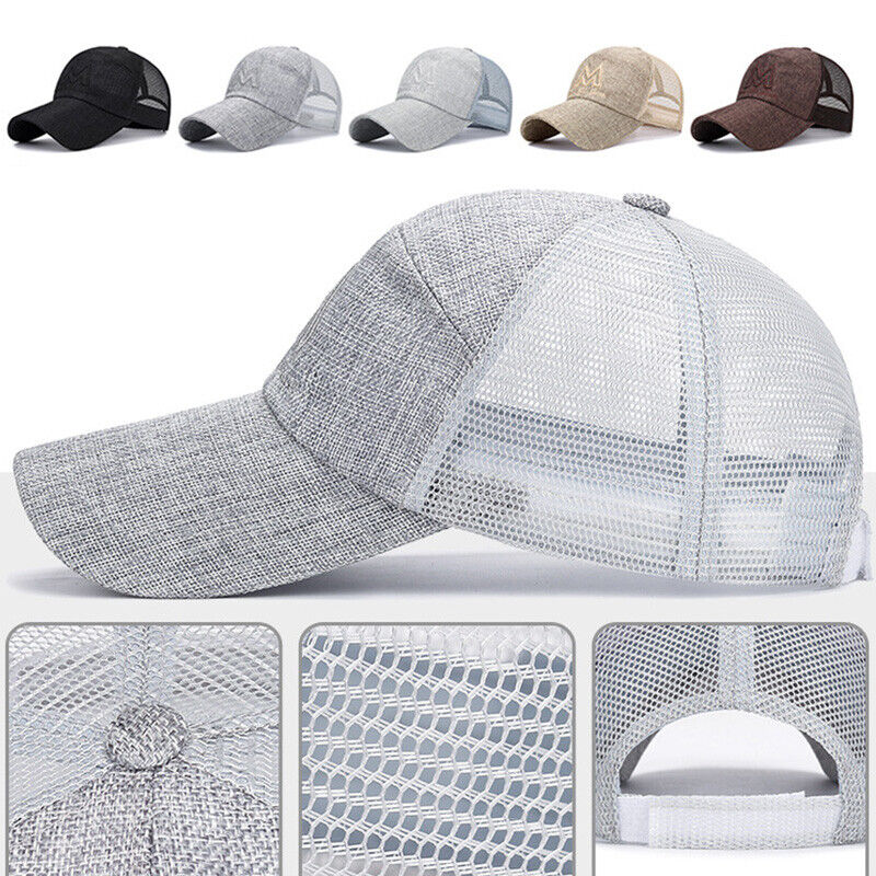 Unisex Mesh Breathable Long Brim Baseball Cap Adjustable Sunscreen Casual Hat*