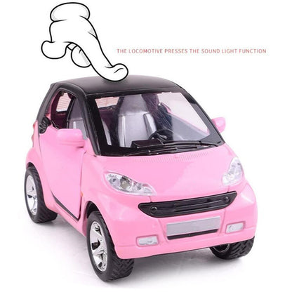 Pink 1:32 Car Model Diecast Toy Vehicle Collection Kids Pull Back Sound&Light
