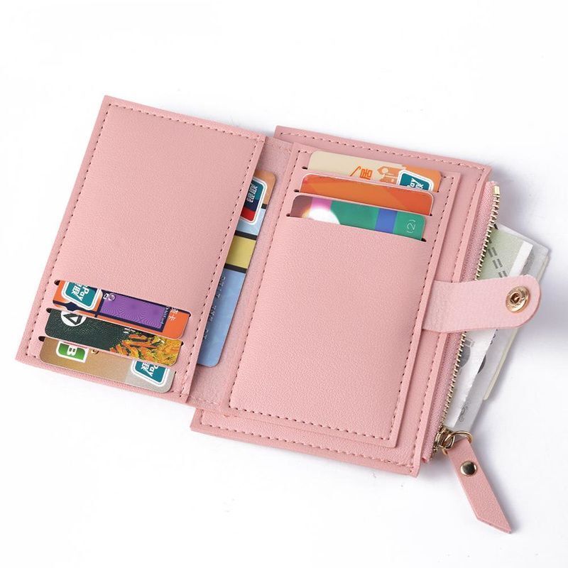 Credit Card Multi-slot Holder Synthetic Leather Mini Coin Purse Wallet Case Blue