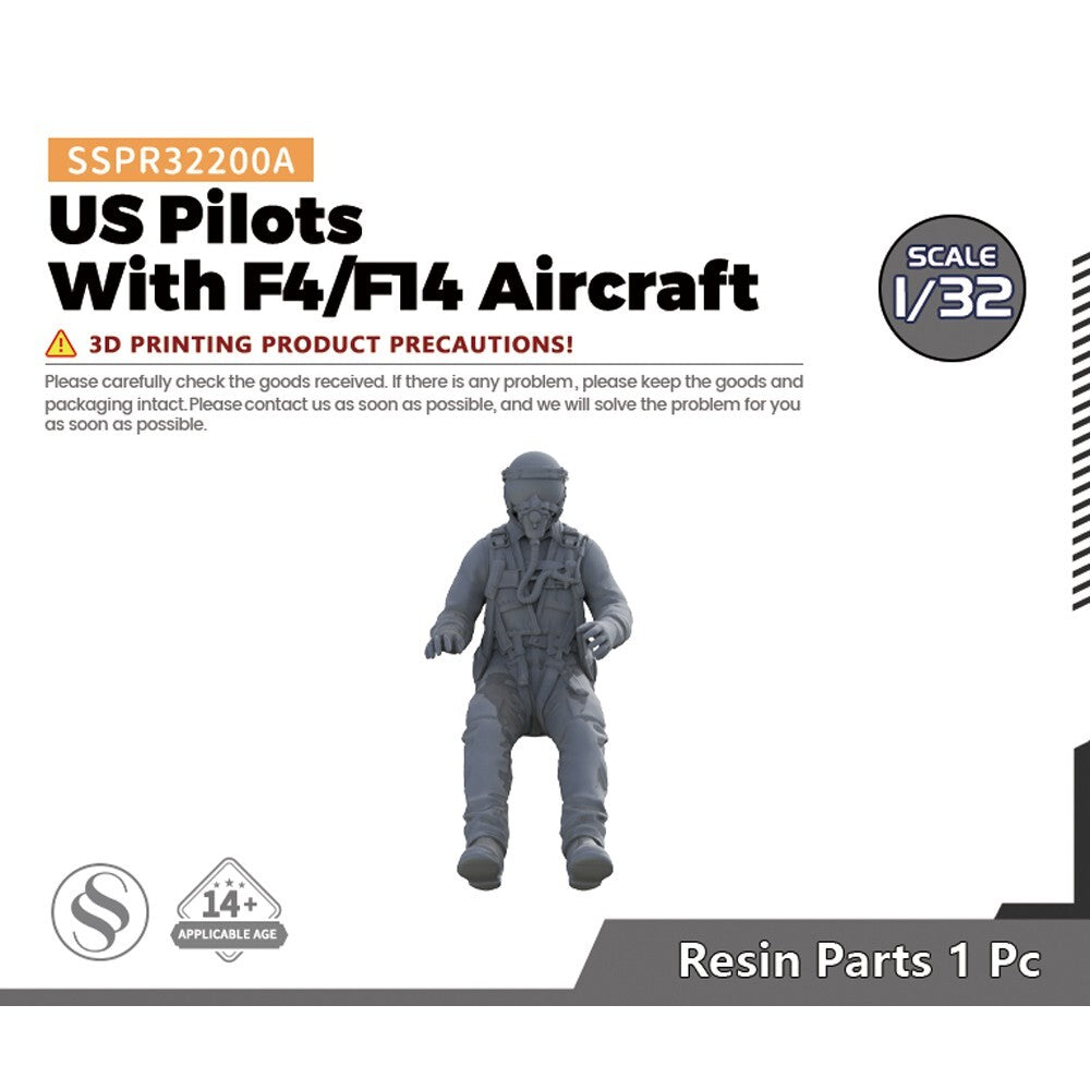 SSMODEL SSPR32200A 1/32 US Pilots With F4/F14 Aircraft 1pc