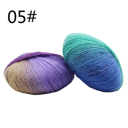 Hot Sale 50g Crochet soft Rainbow Dyeing Wool Yarn Crafts Hand Knitting Yarn