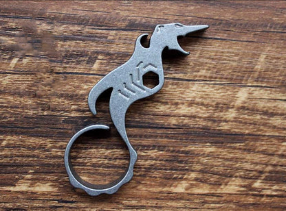Titanium Alloy Dragon Bottle Opener Key Chain Pendants Ring Screwdriver Tools