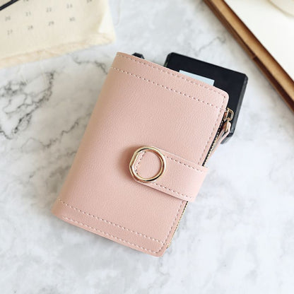 Fashion Clutch Wallet Small Zipper Pouch Card Bags Synthetic Leather Hasp Short