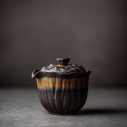 Portable Ceramic Gaiwan Pigmented Pottery Teapot New Travel Tea Set High Quality