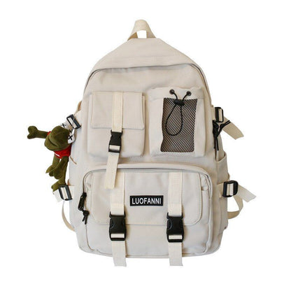 Multiple Pocket Waterproof Nylon Backpack Insert Buckle Schoolbag Book Bags 1 PC