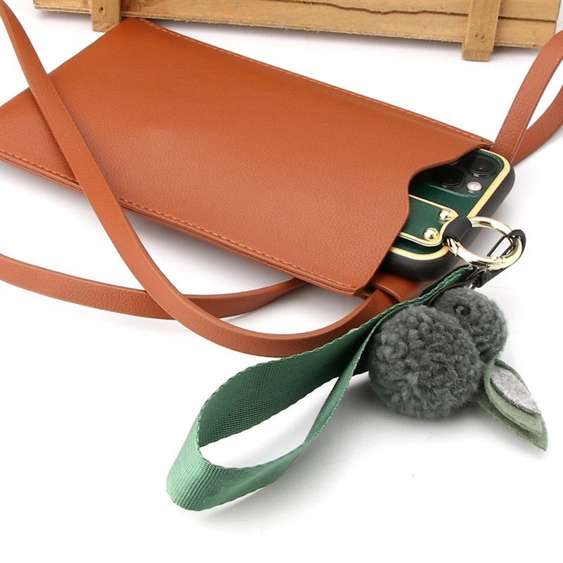 Synthetic Leather Messenger Bag Phone Purse Holder Tote Bag Pocket Handbag Purse
