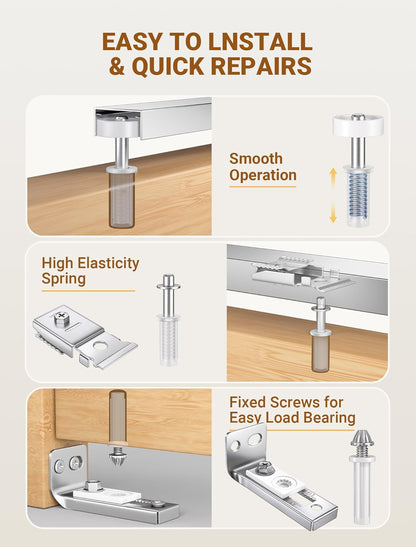 Bifold Door Hardware Repair Kit, 2 Set Bi-Fold Sliding Closet Doors Replacement