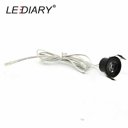LED Mini Cabinet Downlights 12V Silvery White Black 1.5W 27mm Cut Hole Recessed