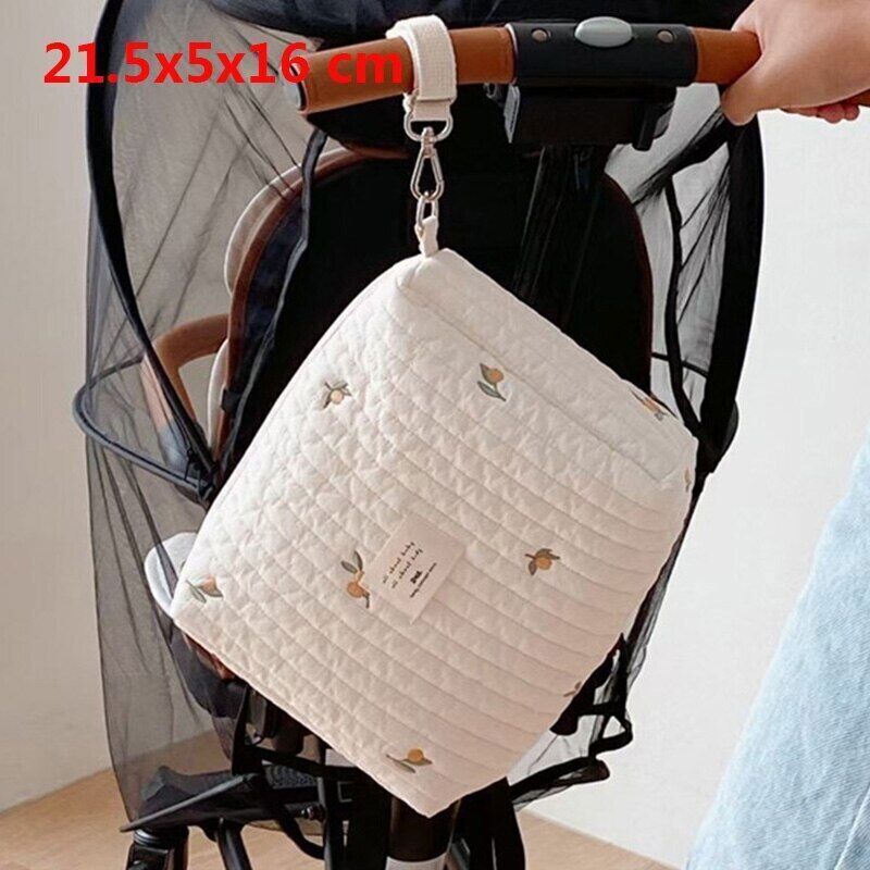 Embroidery Quilted Baby Bag Single Shoulder Bag Travel Outing Bag