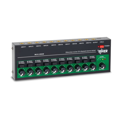 1 PC 10 Channel Stereo Mono Audio Mixer 6.35mm Input Output TRS/TS Jacks