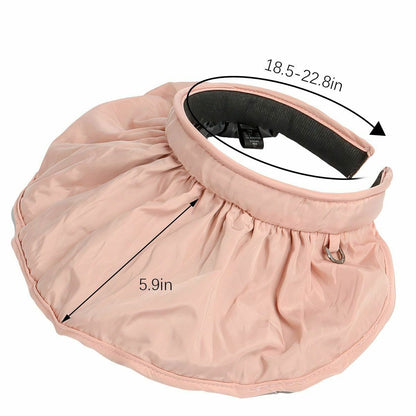 2 in 1 Clip On Sun Visors Foldable Sun Hats Headbands for Women Wide Brim Hat