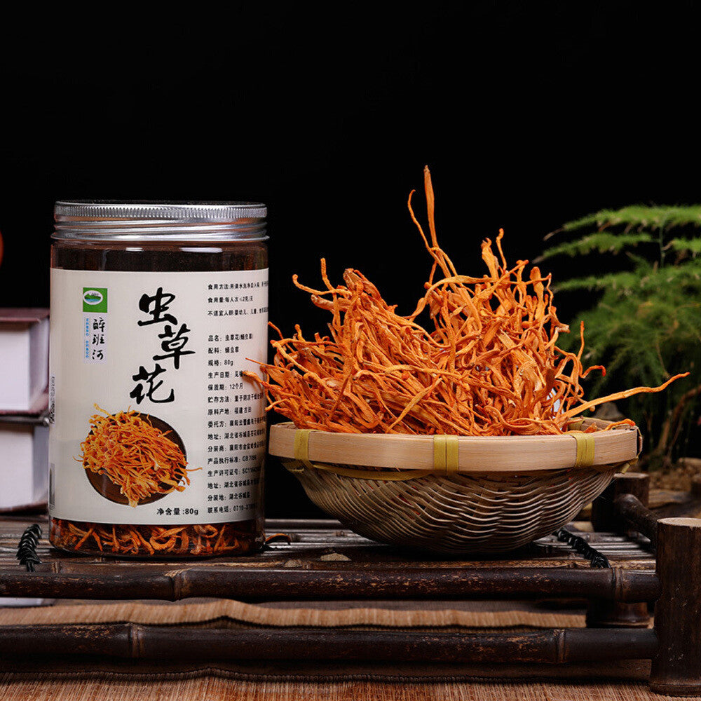 80g Chinese Tradition Medicine Organic Cordyceps Sinensis Dried Mushroom