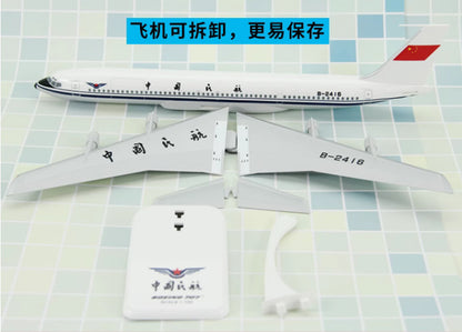 32CM 1:150 Risesoon CAAC BOEING 707 Passenger Airplane ABS Plastic Plane Model