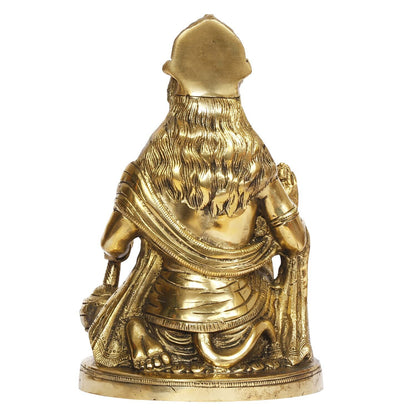 Brass Hindu God Lord Hanuman Idol with Blessing Hand Statue Figurine Sculpture