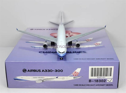 JC Wings China Airlines for Airbus A330-300 B-18302 1:400 Plane Pre-built Model