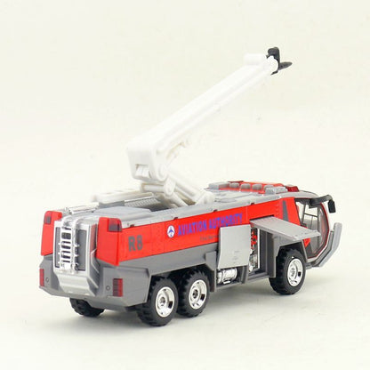 1/50 Airport Fire Truck Pull Back Sound & Light Aviation Fire Car Toys Model