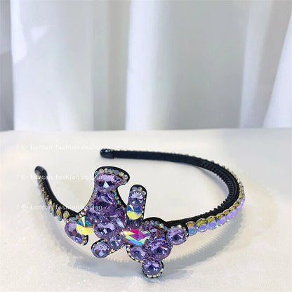 Women Headband Vintage Baroque Flower Big Diamond Luxury Fashion Party Hairbands