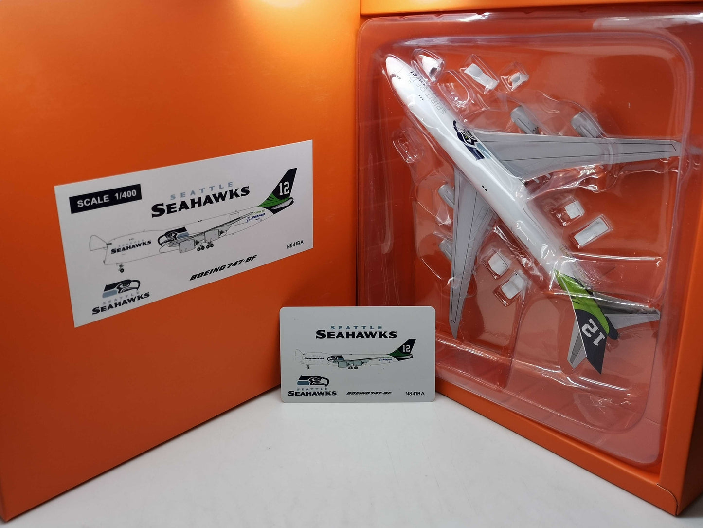 1:400 JC Wings SEAHAWKS BOEING B747-8F Passenger Airplane Diecast Aircraft Model