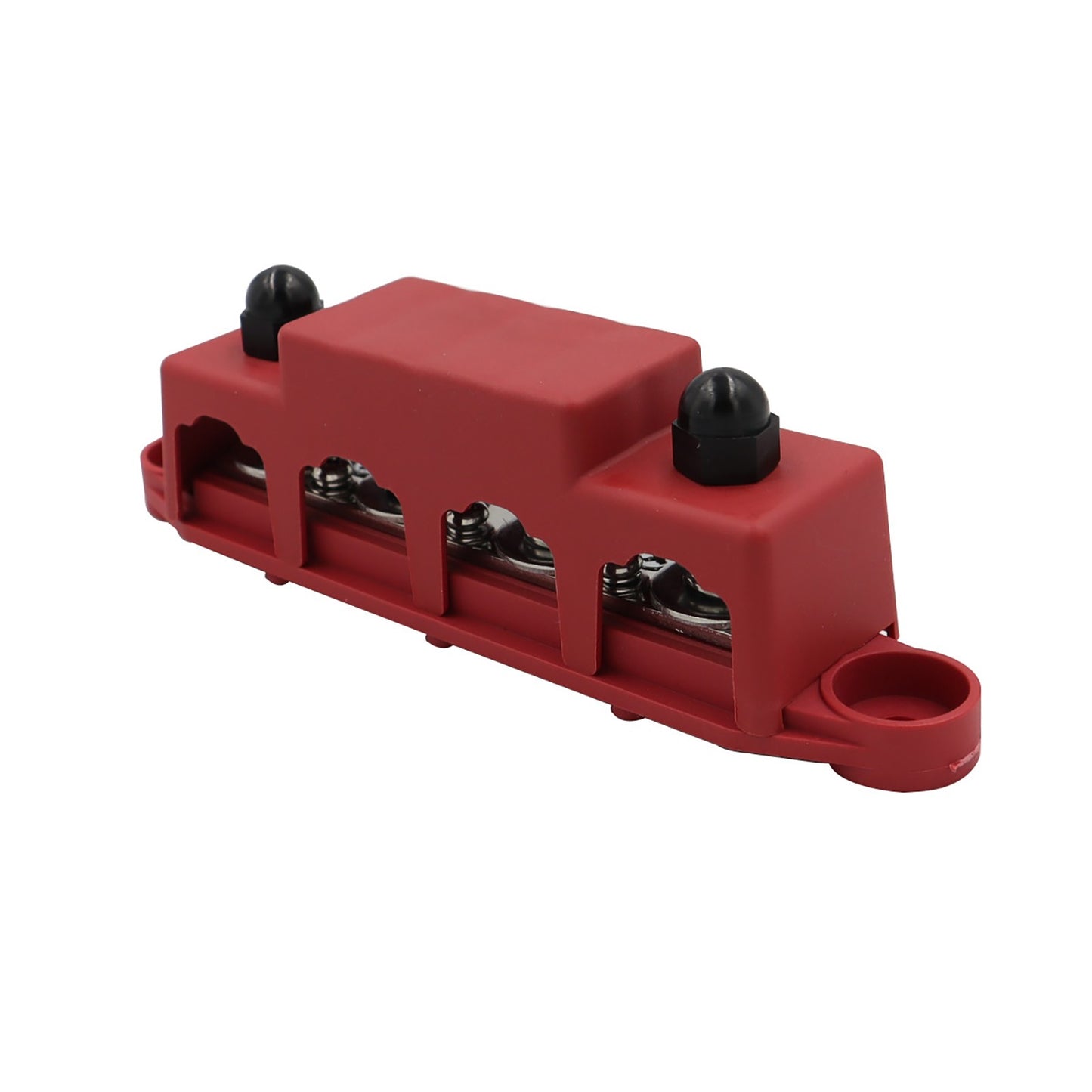 New Red 5/16" 4 Stud Power and Ground Distribution Block with Cover M8