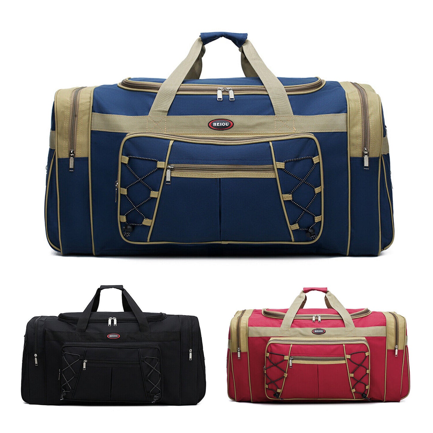 60 L Large Canvas Duffle Bag Travel Luggage Sports Gym Tote Waterproof Men Women