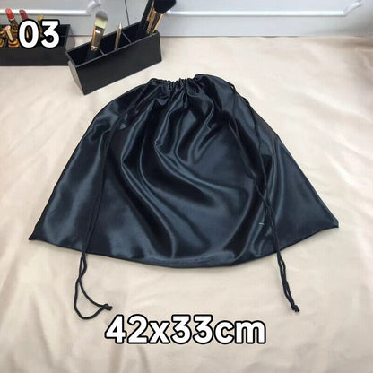 Jewelry Cosmetics Storage Drawstring Bag Satin Dust Pouch Soft Shoes Handbag