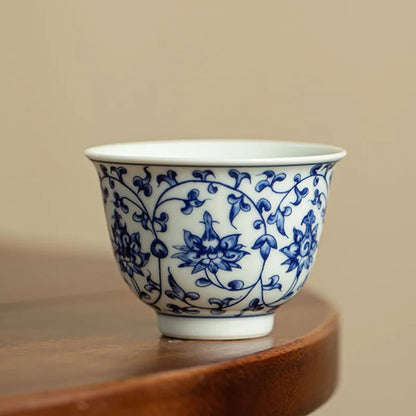 1 Pc Chinese Ceramic Blue and White Porcelain Teacup Tea Bowl Teaware Cup 60ml