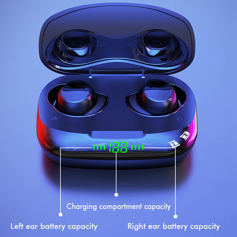 Bluetooth 5.0 Headset Wireless Earbuds Stereo Headphones Noise Cancelling Sport