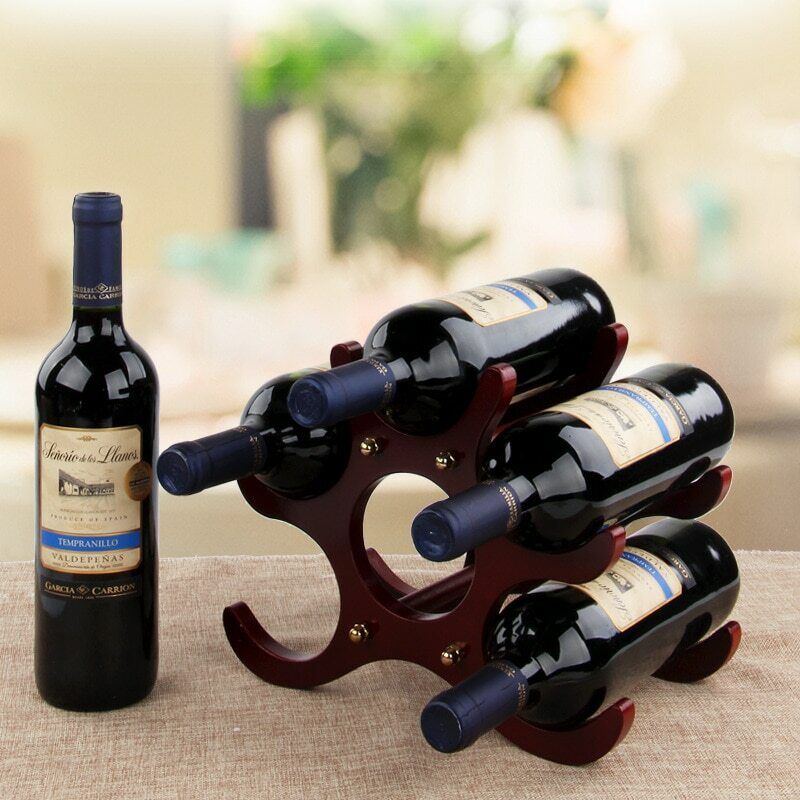 Bottle Holder Home Decoration 1Pc Wooden Red Wine Holder Mount Bar Display Shelf