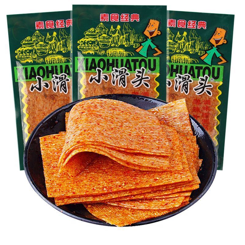 Xiao Huantou Spicy Slices Snacks, Spicy Strips, 90 Packs小滑头辣条薄辣片90包香辣面筋儿时怀旧零食