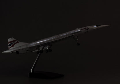 1:125 50CM BRITISH AIRWAYS Concorde Plane Led Sound-Controll Light Resin Model