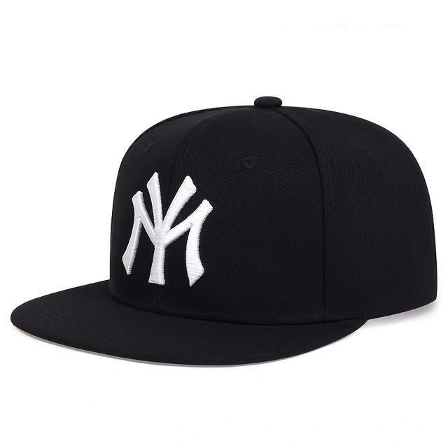 Men Snapback Hat Trucker Style Flat Brim Baseball Cap Solid Plain Hats Ny La