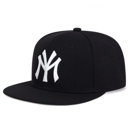 Men Snapback Hat Trucker Style Flat Brim Baseball Cap Solid Plain Hats Ny La