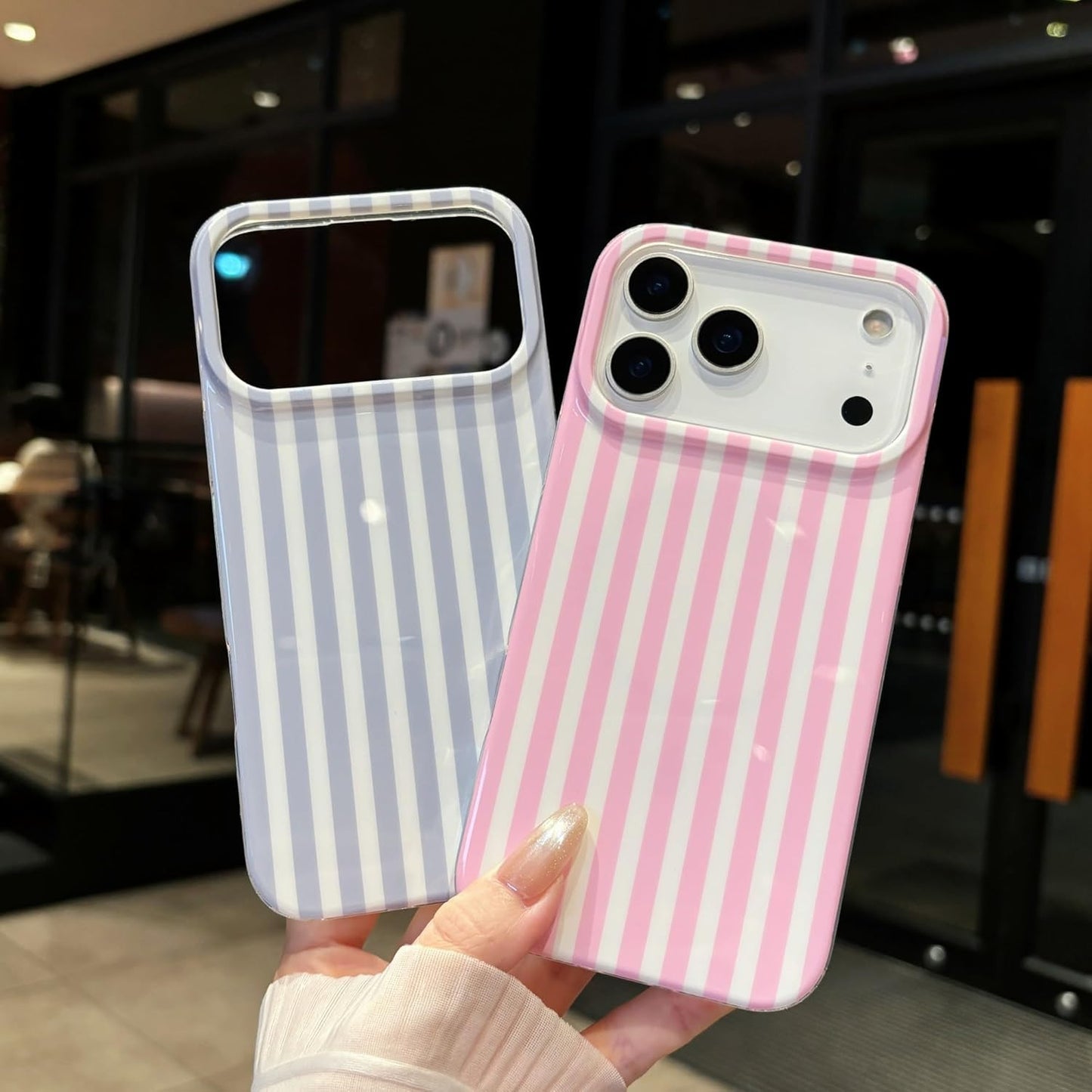 Magnetic for Iphone 17 Pro Max Case Striped Phone Case Cute Women Girly Trendy C